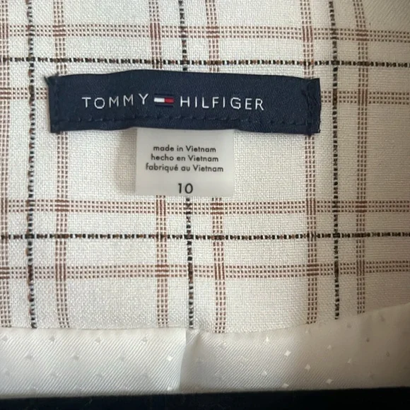 Tommy Hilfiger blazer natural colored plaid blazer size 10 no tags, but new - Picture 4 of 6